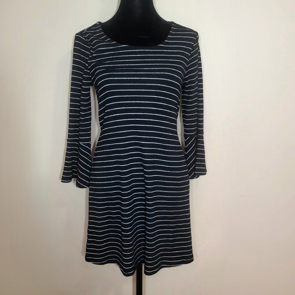 Design Lab Striped Long Sleeve Dress - M